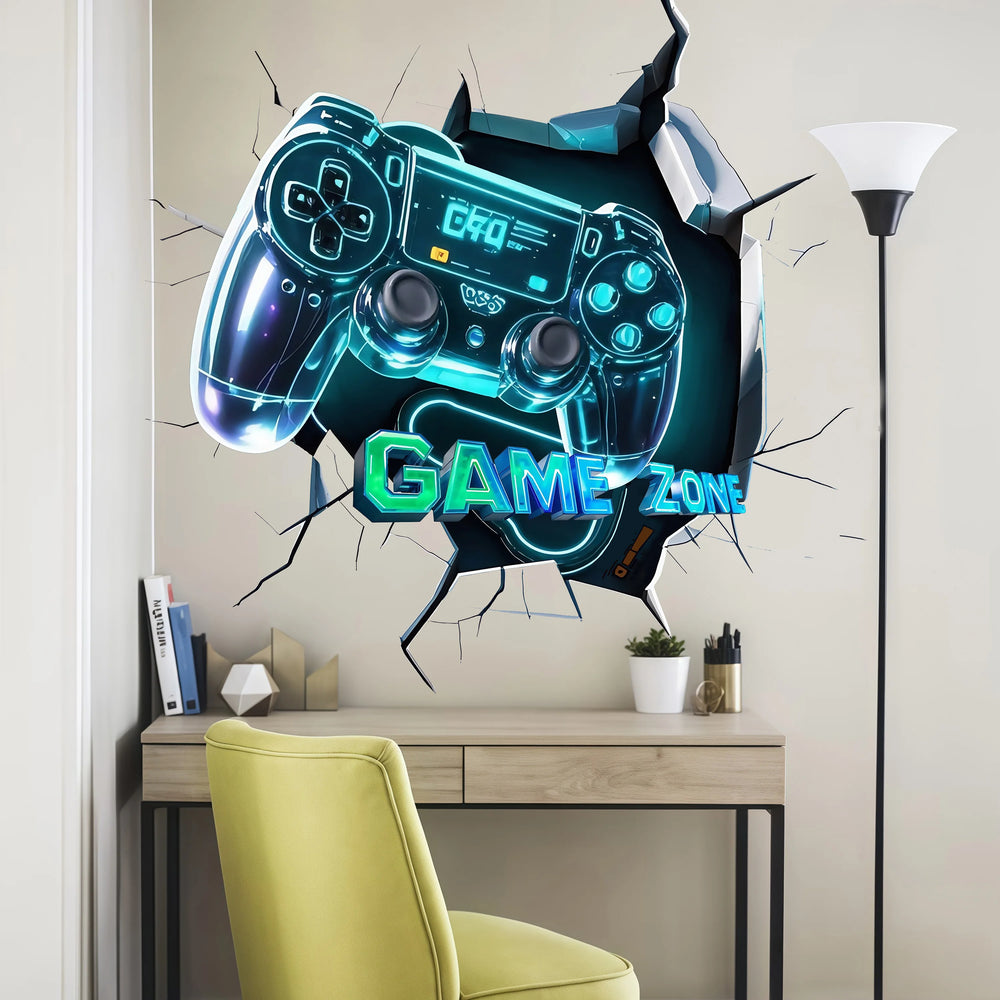 3D Visual Wall Sticker | Game Console Atmosphere Decal detail view