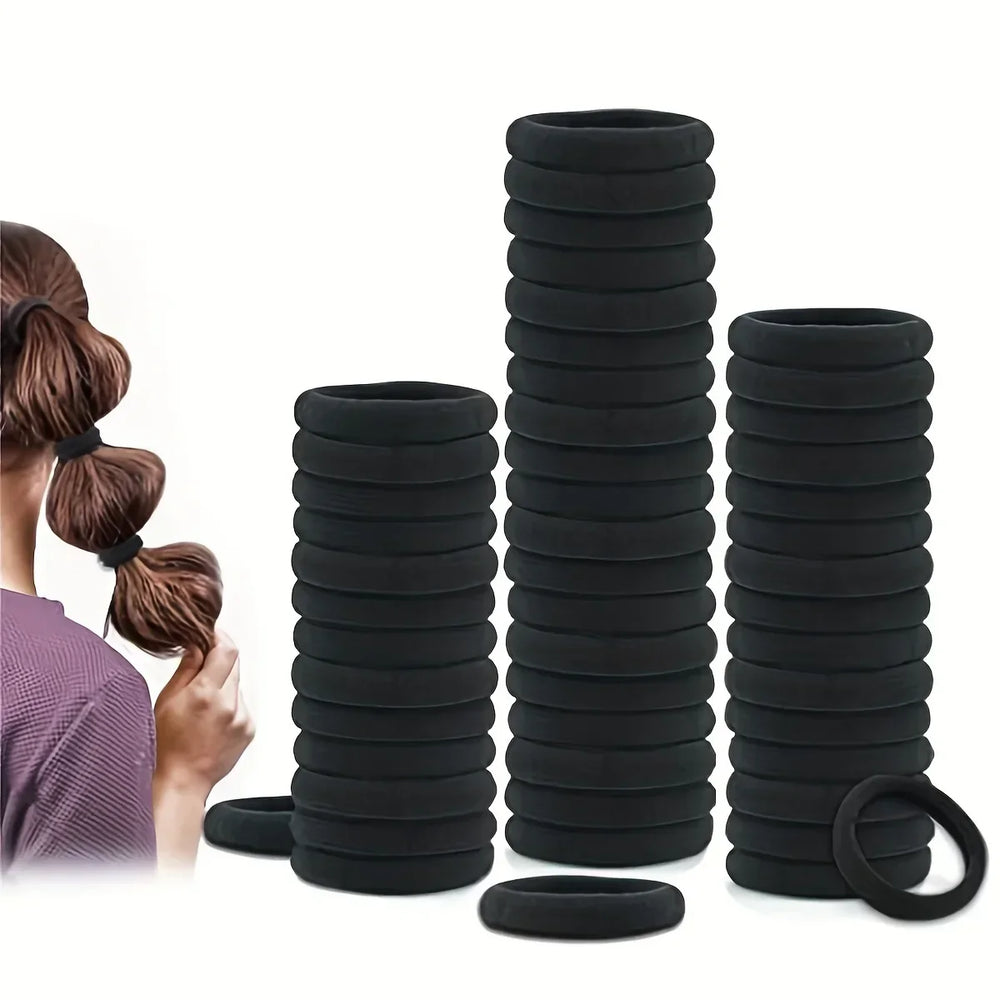 Ties Ponytail Holder Scrunchies Kids Hair for Girls Black Hairband Rubber detail view