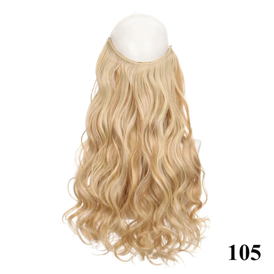 Fish line hair extension piece | 40cm 50cm 60cm straight and curly daily wear for women detail view