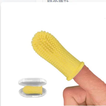 Dog Super Soft pet Finger Toothbrush Teeth Cleaning Breath Care Nontoxic Silicone Too lifestyle view