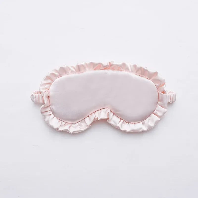 Silk Ruffle Sleep Eye Mask | Soft Blackout Eye Covers for Better Sleep additional angle