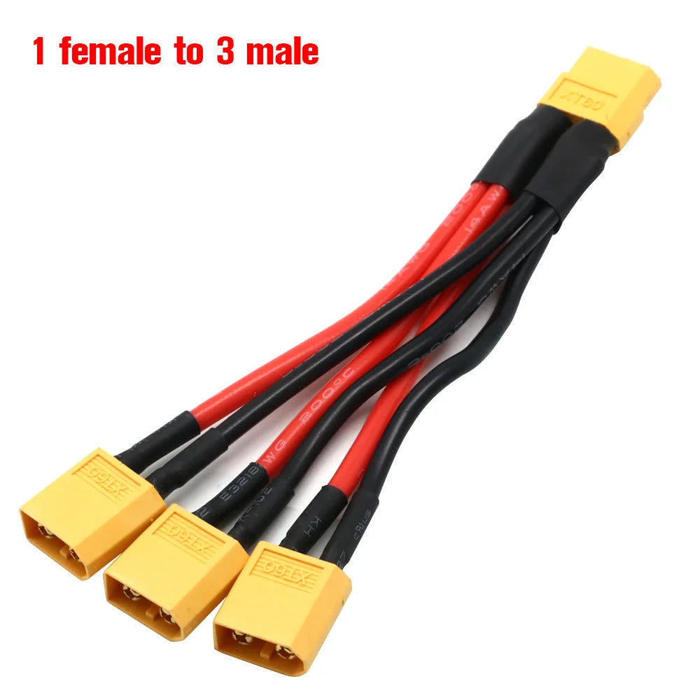 XT60 Parallel Battery Connector Male/Female Cable Dual Extension Y Splitter/ 3-Way 14 alternate view