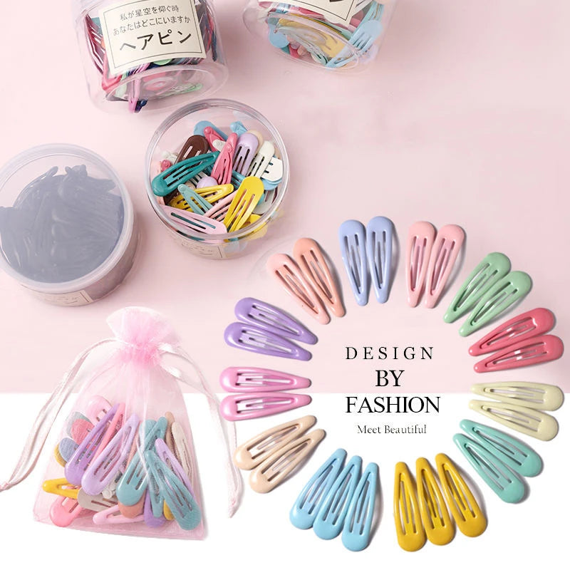 40PCS to 10PCS Hair Clips Girls Cute Candy color Hair Accessories Candy Color Style Hair Clips Toddl
