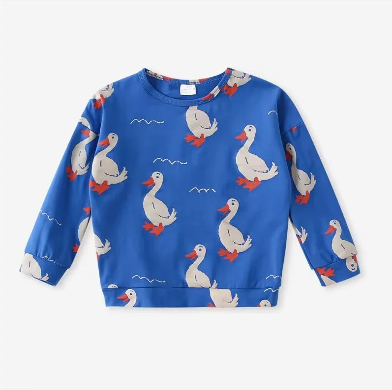 Kids Cotton Sweatshirt | Unisex Cartoon Top for Toddlers close-up view