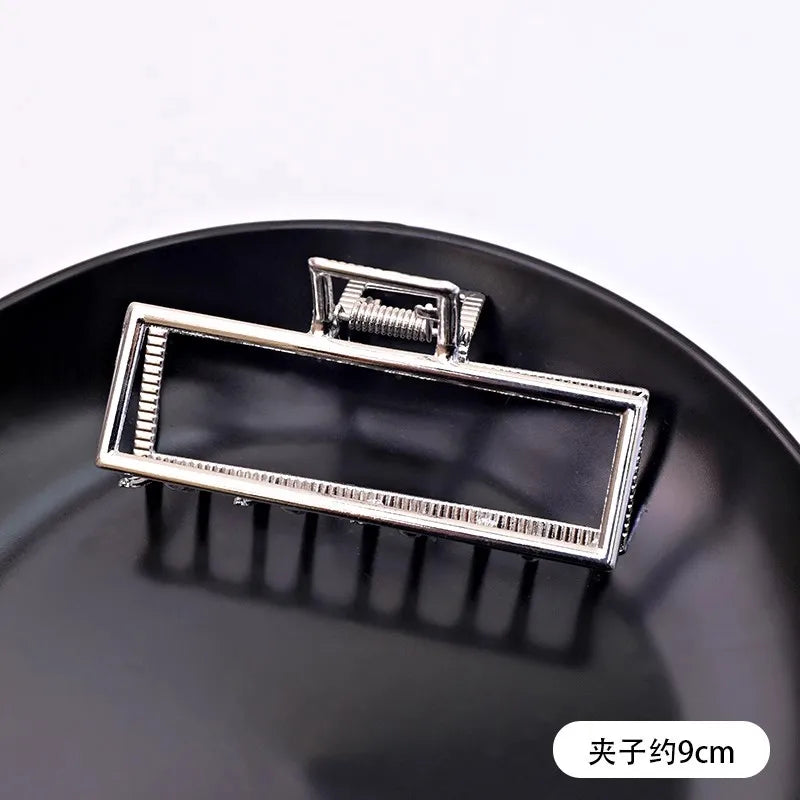 Vintage Silver Geometric Metal Hair Claw For Women Girls Long Hair Holder Headband Ha alternate view