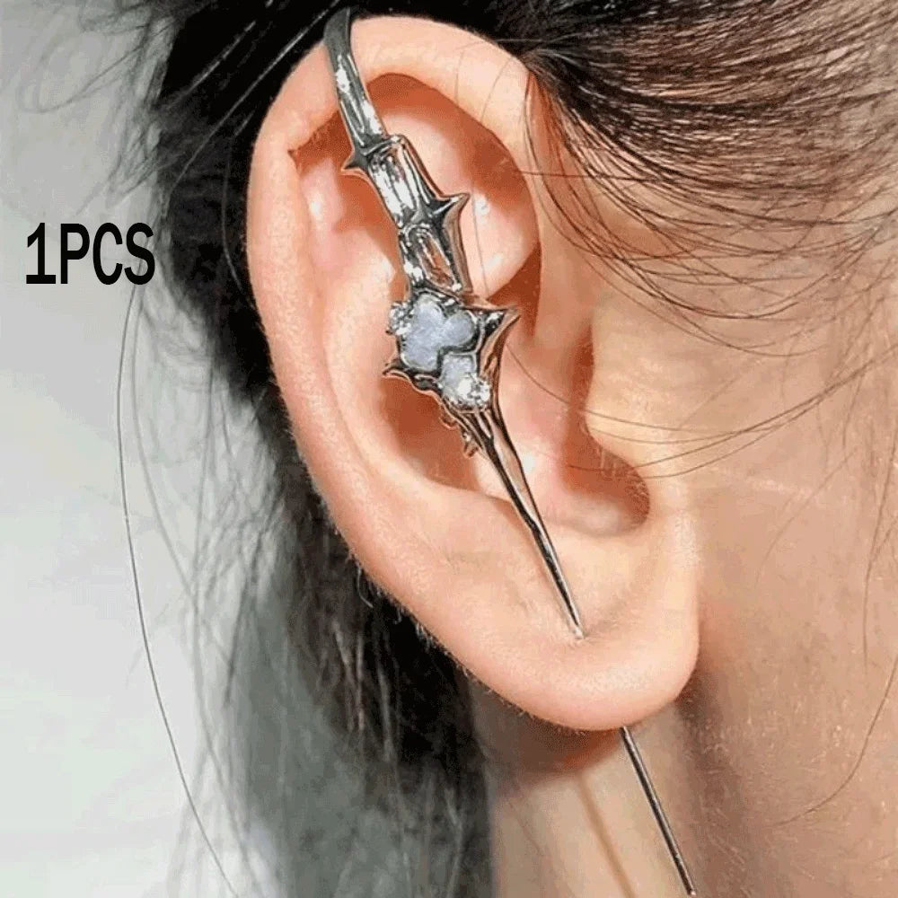 1PCS Retro Dark Gothic Punk Rose Cross Thorn Earring Unisex Piercing Ear Needle Ear additional angle