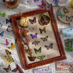 Butterfly Stickers Pack 40pcs | PET Waterproof Craft Stickers for Scrapbooking close-up view