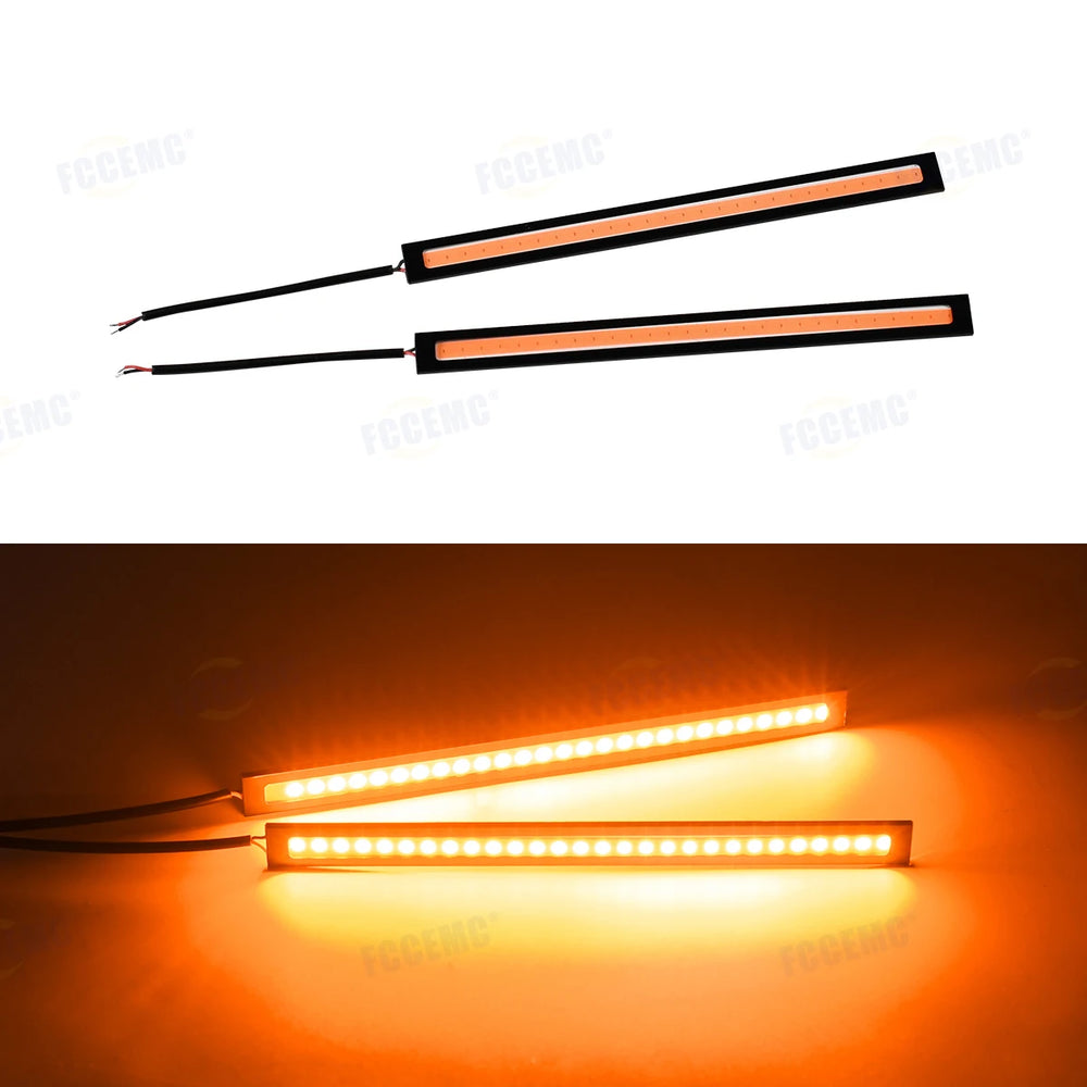2pcs Ultra Thin LED Car COB Daytime Running Lights | Waterproof 12V Ambient Lamp Bar alternate view