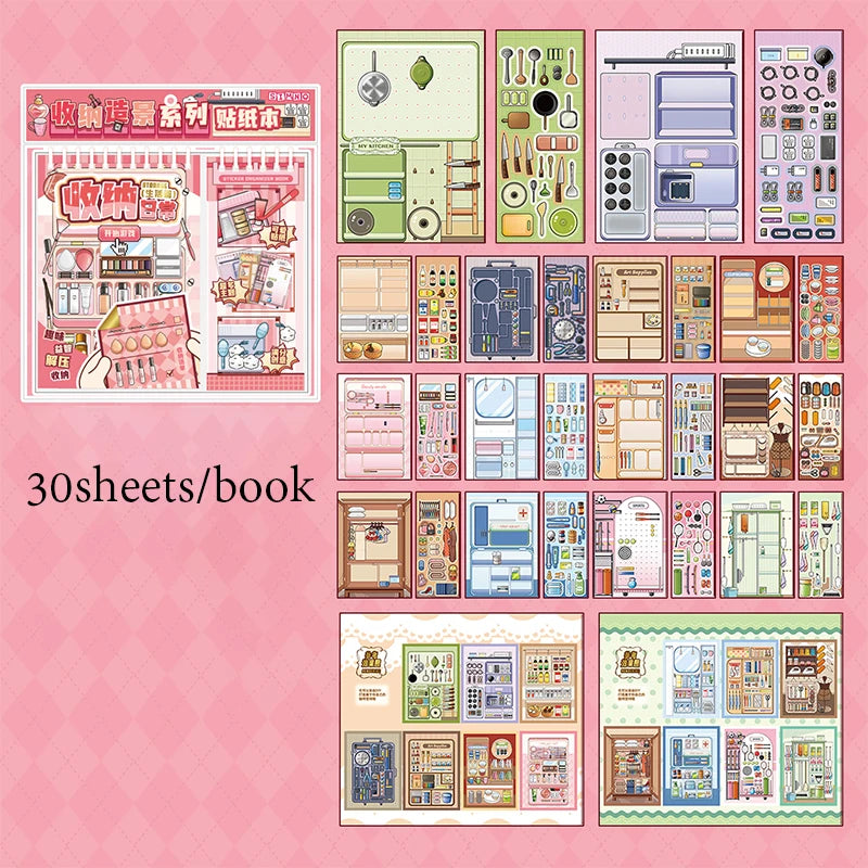 30pcs Daily Life Sticker Book | Organized Journal Supplies detail view