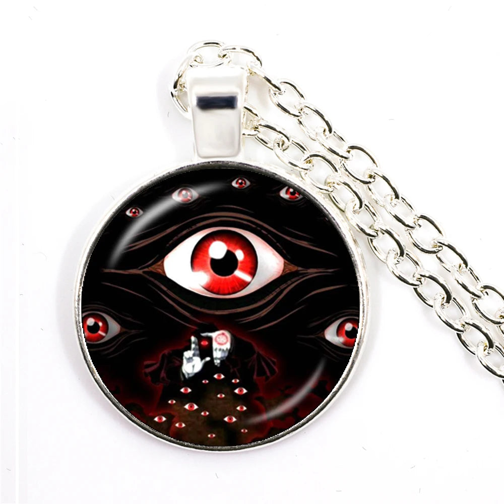 Hellsing Alucard Pentagram Pendant Necklace 25mm Glass Cabochon Pentagram Statement additional angle