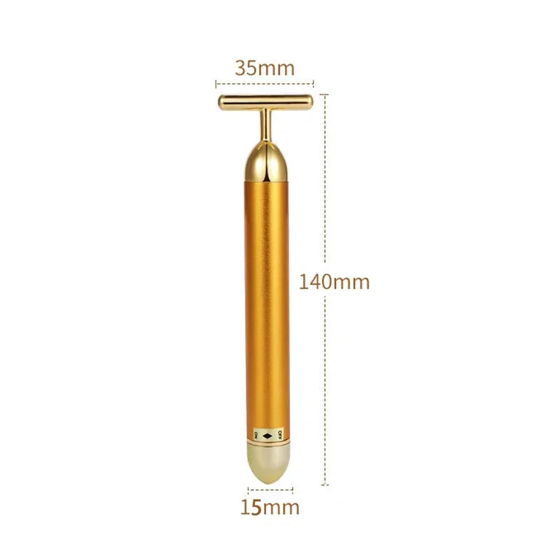 24k Gold Face Lift Roller | Vibration Slimming Facial Massager additional angle