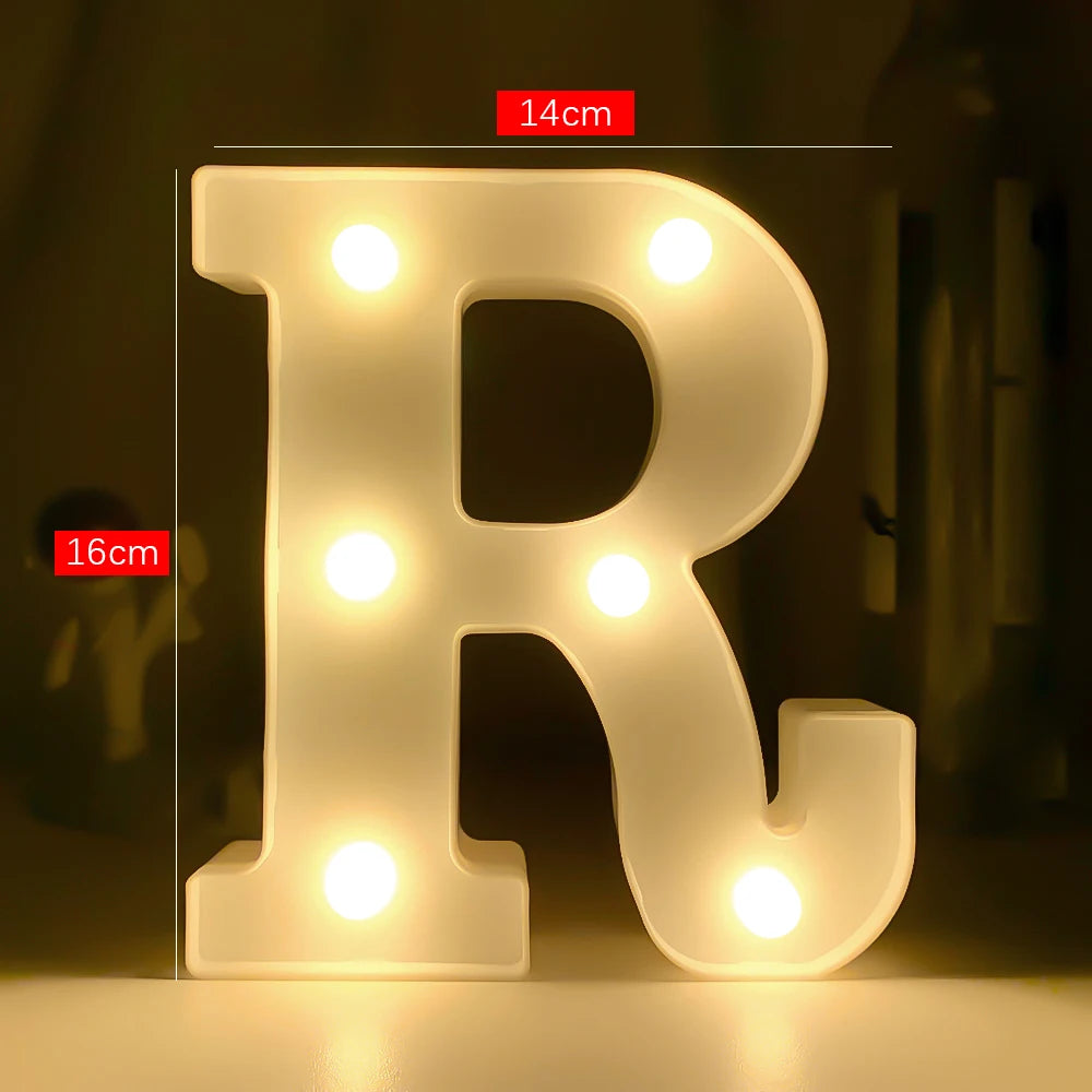 Creative Luminous Letter Night Light | Battery-Powered LED Decor for Parties detail view