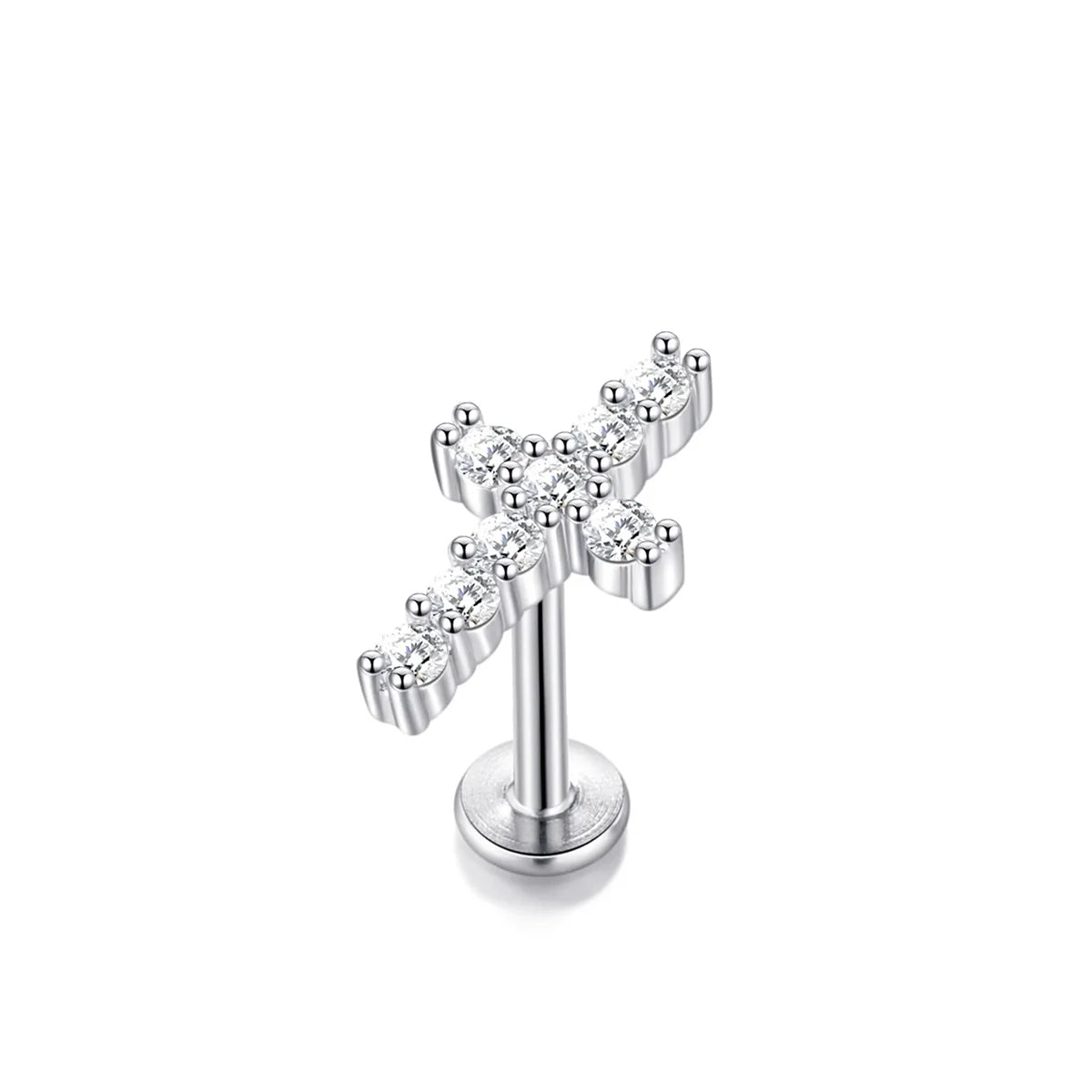 1/5Pcs 316L Stainless Steel Delicate Flower Tragus Cartilage Stud Earring,Internally Thr detail view