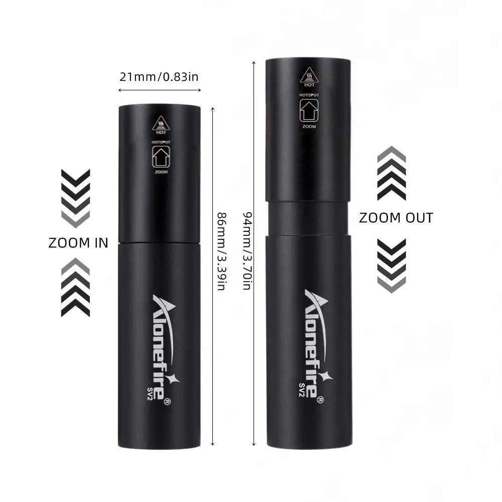 Small Palm Mini Flashlight Rechargeable | Bright Zoomable LED for Camping & Emergency detail view