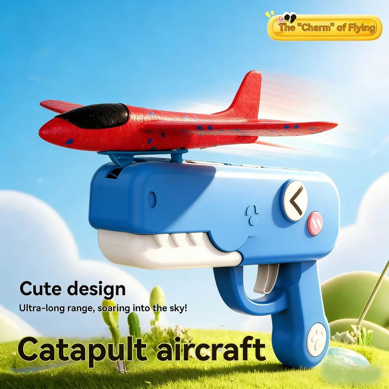 Foam Plane Launcher Toy | Outdoor Glider Flight Throw Gun for Kids lifestyle view