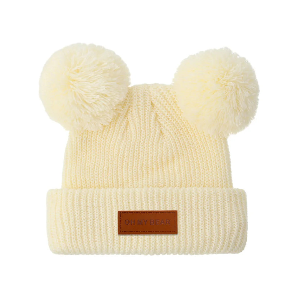 Solid Knit Baby Beanie | Unisex Infant Hat for Fall and Winter detail view