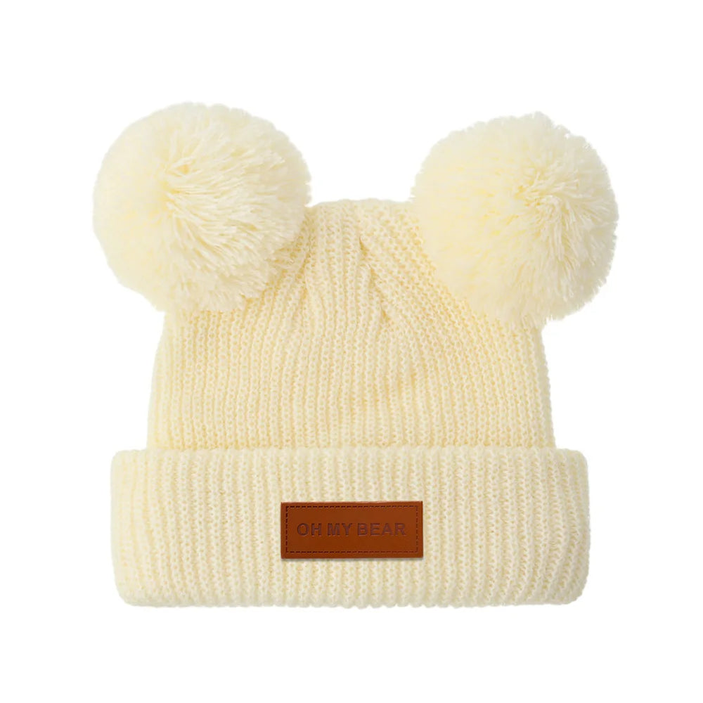 Solid Knit Baby Beanie | Unisex Infant Hat for Fall and Winter detail view