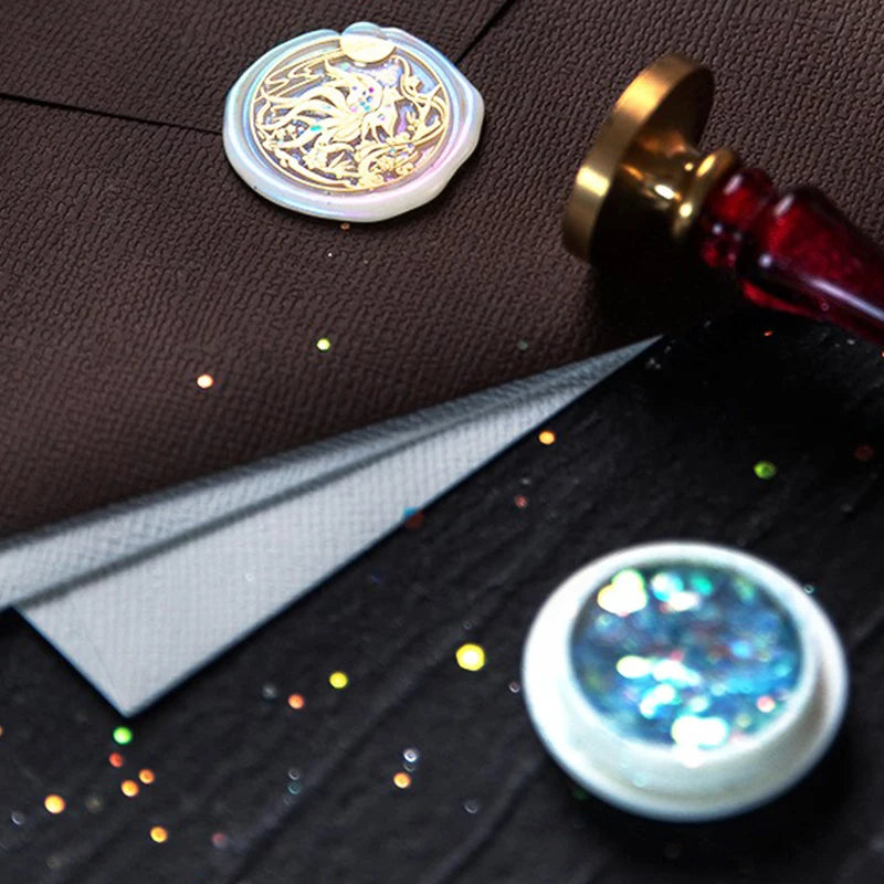 Fire Lacquer Glitter Wax Seal Stamp | DIY Invitation Decor additional angle