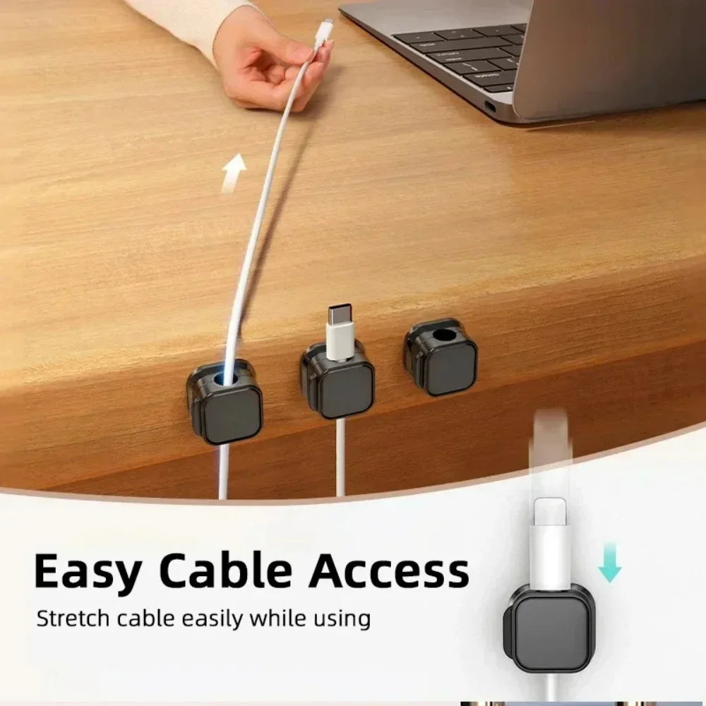 1/3/6/12PCS Magnetic Cable Organizer Clip Cord Holder Adhesive Wire Keeper Organizer f close-up view