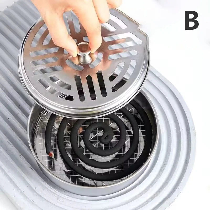 Mosquito Coil Tray Portable Holder Hotel Insect Repellent Rack With Cover Summer Anti-mo detail view
