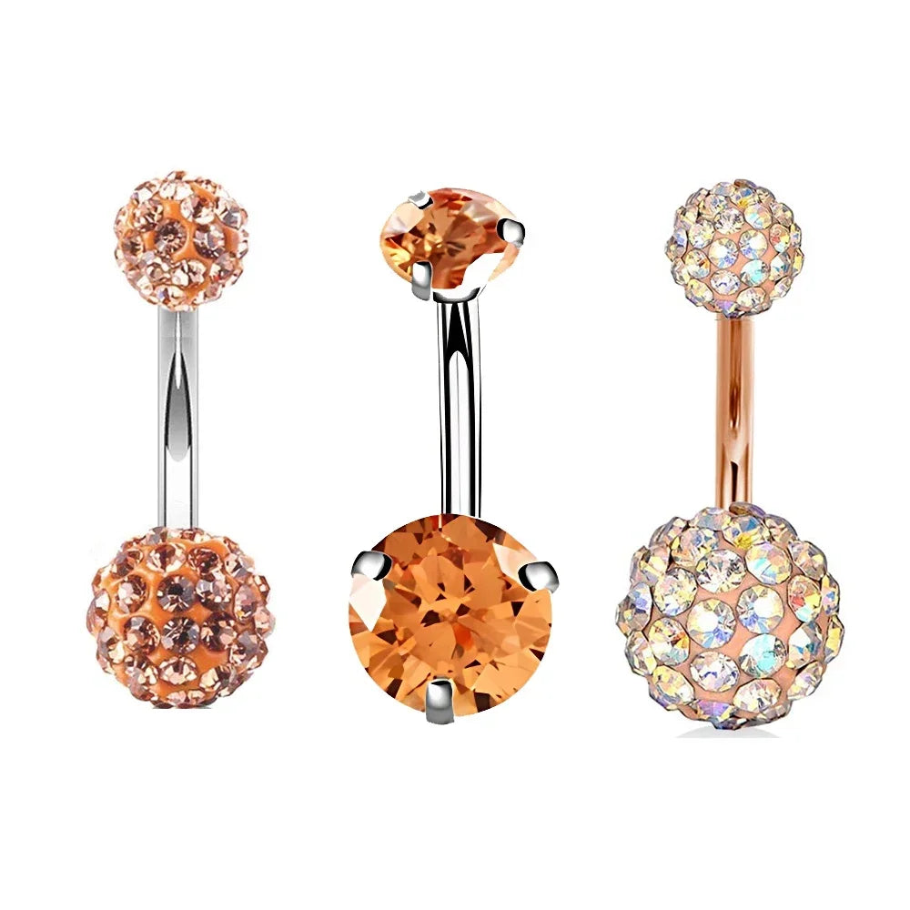 Belly Button Piercings Set Dangled Curved Navel Piercing Ombligo Pack Belly Rings Jewelr detail view