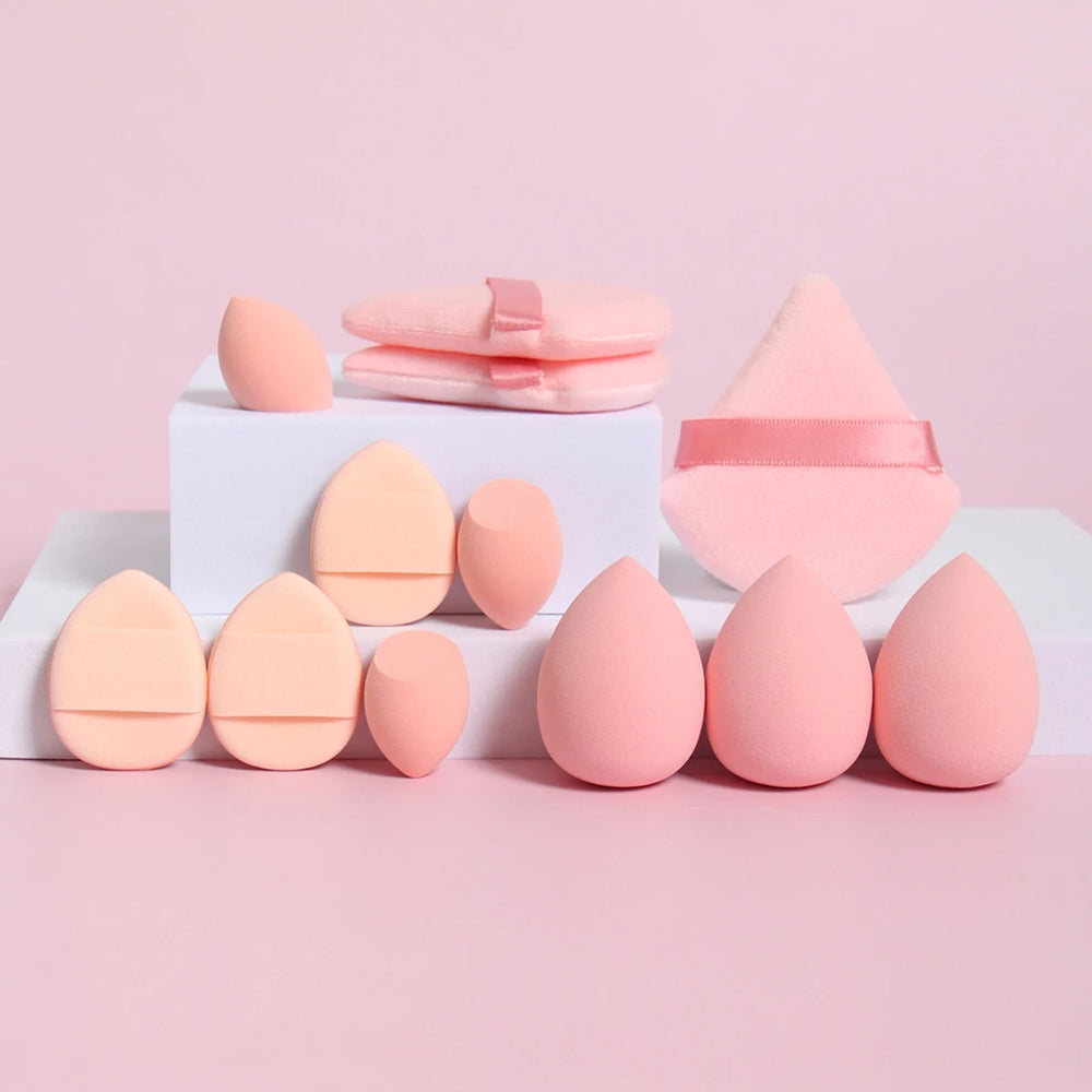 12-Piece All-Purpose Makeup Sponge Set, Made of 3 Loose Powder Puffs, 3 Mini Air Cushion detail view
