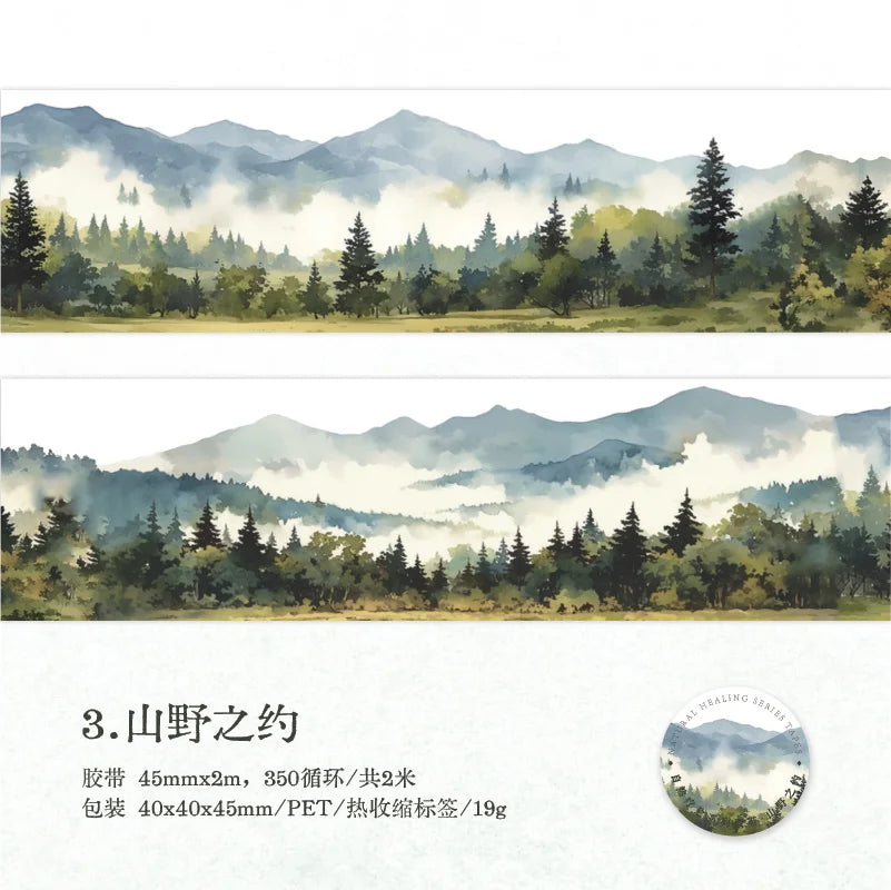 Natural Forest Tape Sticker | 4.5x200cm Scenery Decorative Masking Tape for Junk Jour lifestyle view