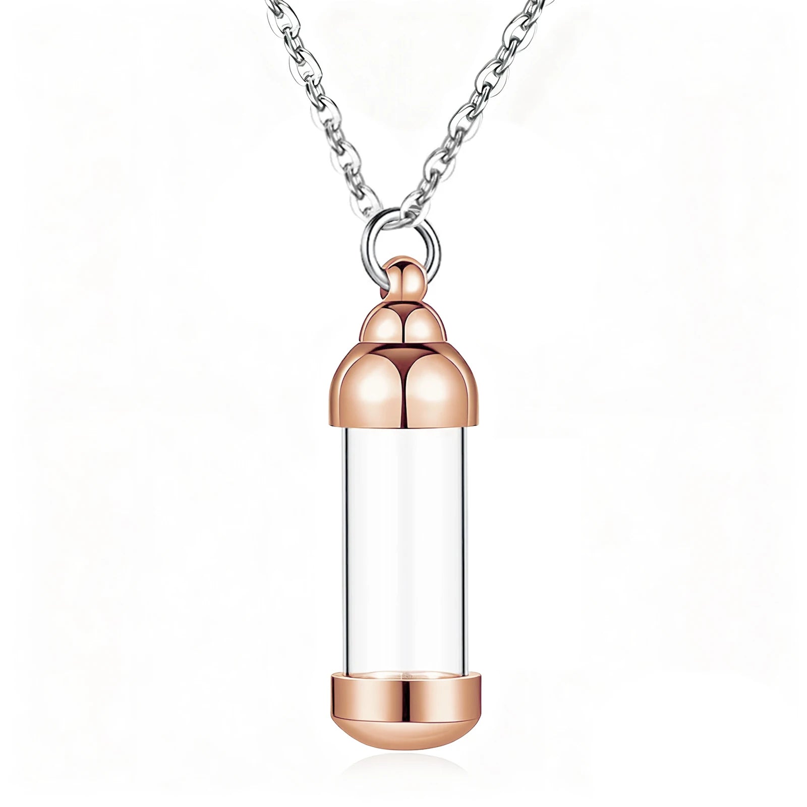 Vial Necklace for Ashes Small Glass Cremation Urn Container That Holds Fur Hair Pet Ash detail view
