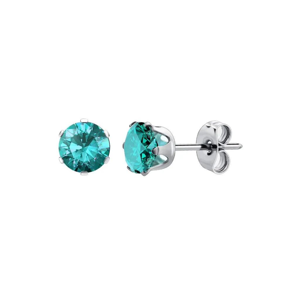 Surgical Steel Earrings Women's Earrings Hypoallergenic Earrings Set Men's Earrings 12 Colors CubicZirconia Studs Earrings