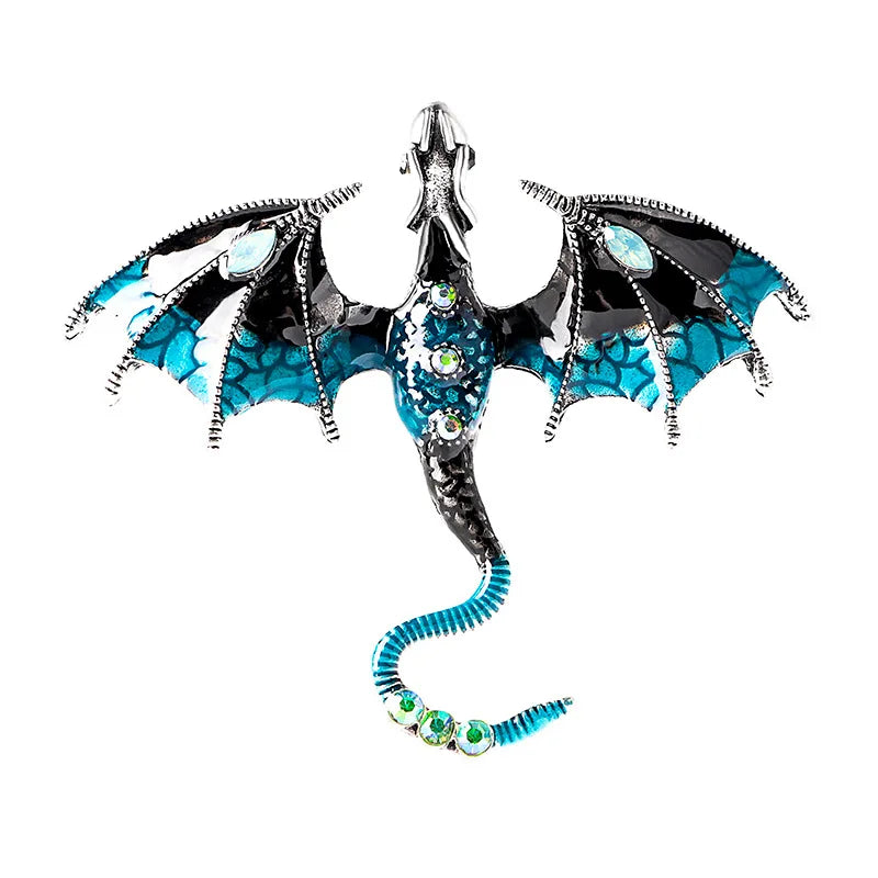 Colorful Hand Drawn Dragon Brooch Lapel Pin