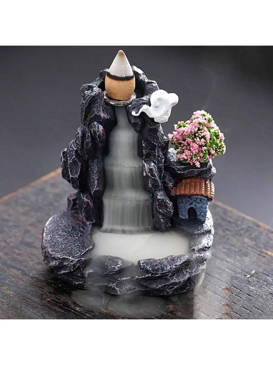 Resin Incense Burner with Smoke Reflux | Creative Home Aromatherapy Decor close-up view