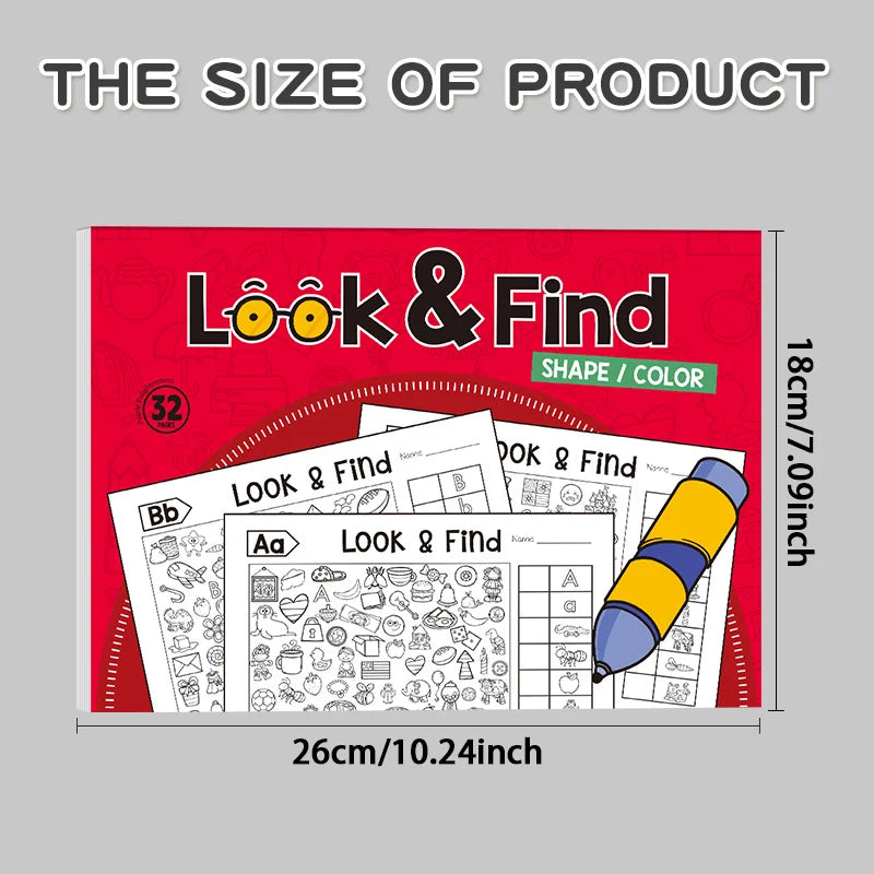 Look and Find Shape/Color Workbook Children's Search for Items Items Game, Enhance Vi alternate view