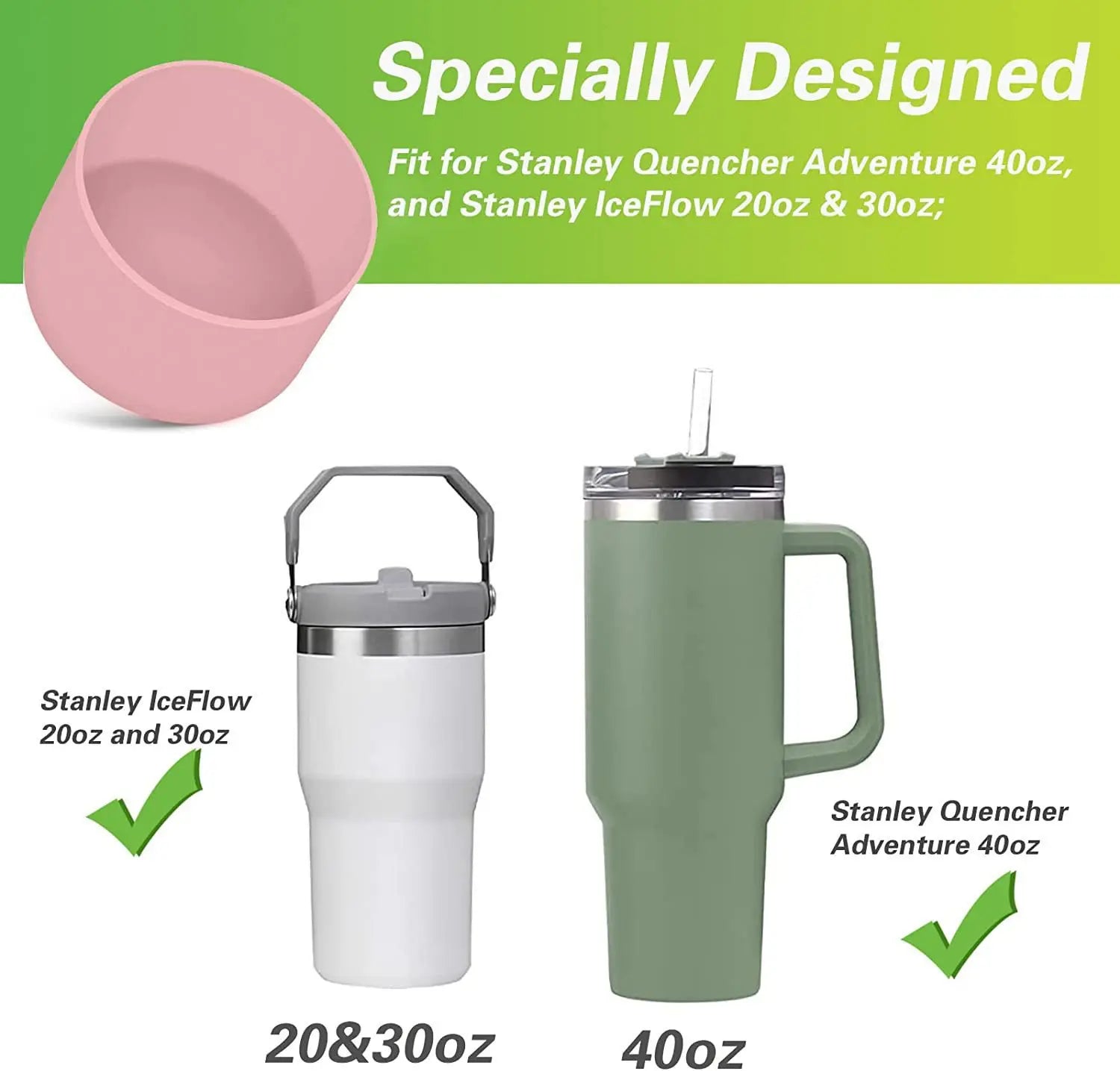 75MM Silicone Boot Bottom Sleeve Cover for Stanley 40oz Tumbler Quencher Adventure an alternate view