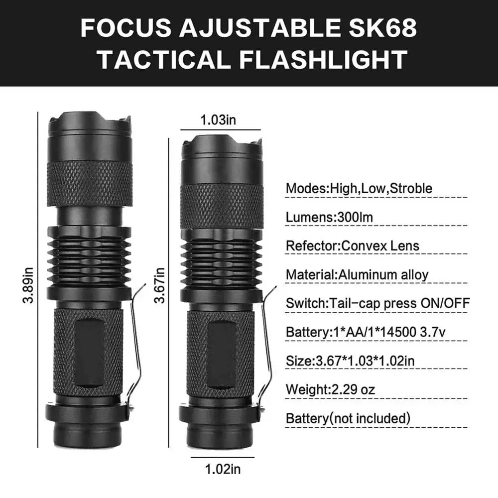 3 Modes Portable LED Flashlight | Zoomable Torch for Outdoor Use detail view