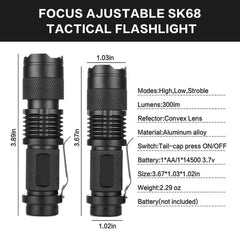3 Modes Portable LED Flashlight | Zoomable Torch for Outdoor Use detail view