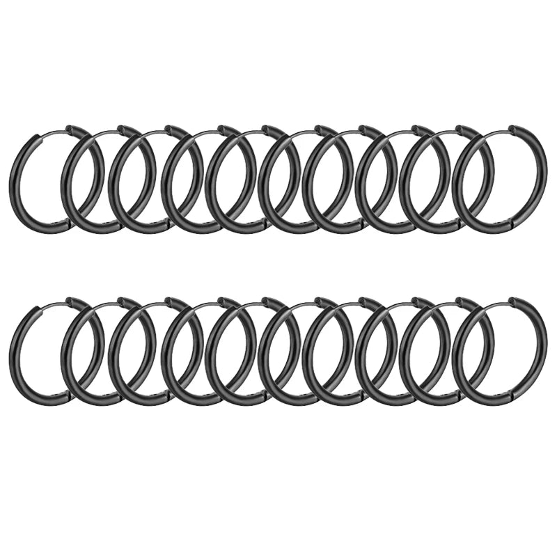 10/20Pcs Minimalist 316L Stainless Steel Small Hoop Earrings For Women Man Classic Ro alternate view
