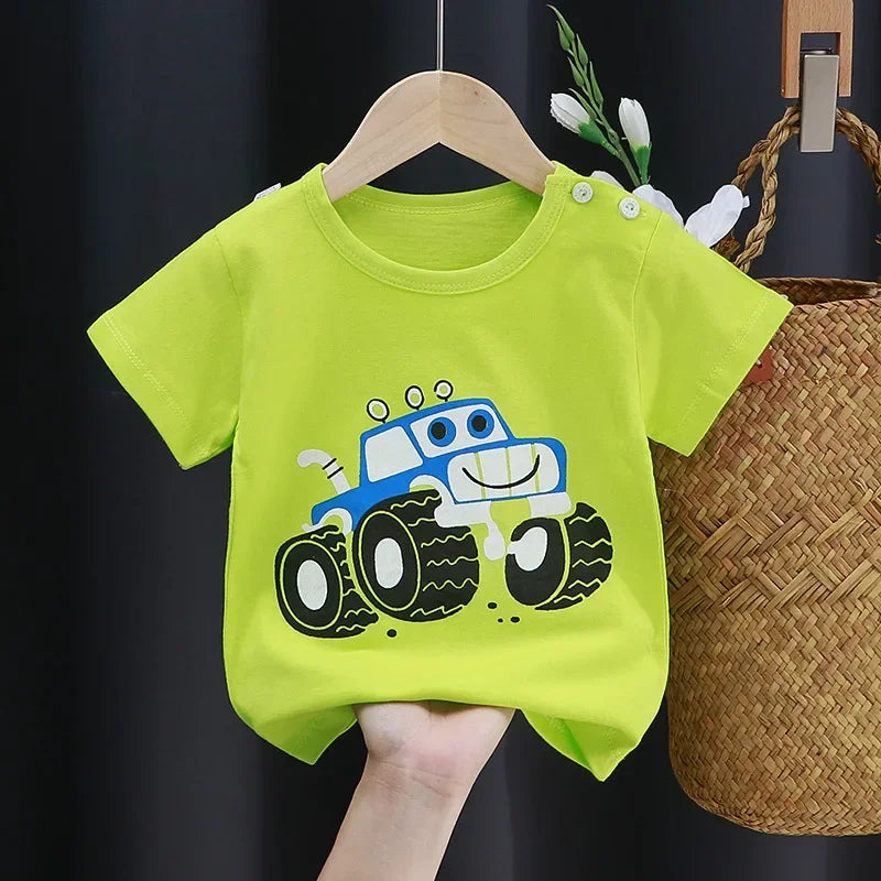 Kids Cartoon Cotton T-Shirt – Soft Summer Tee for Babies and Toddlers, Unisex Casual alternate view