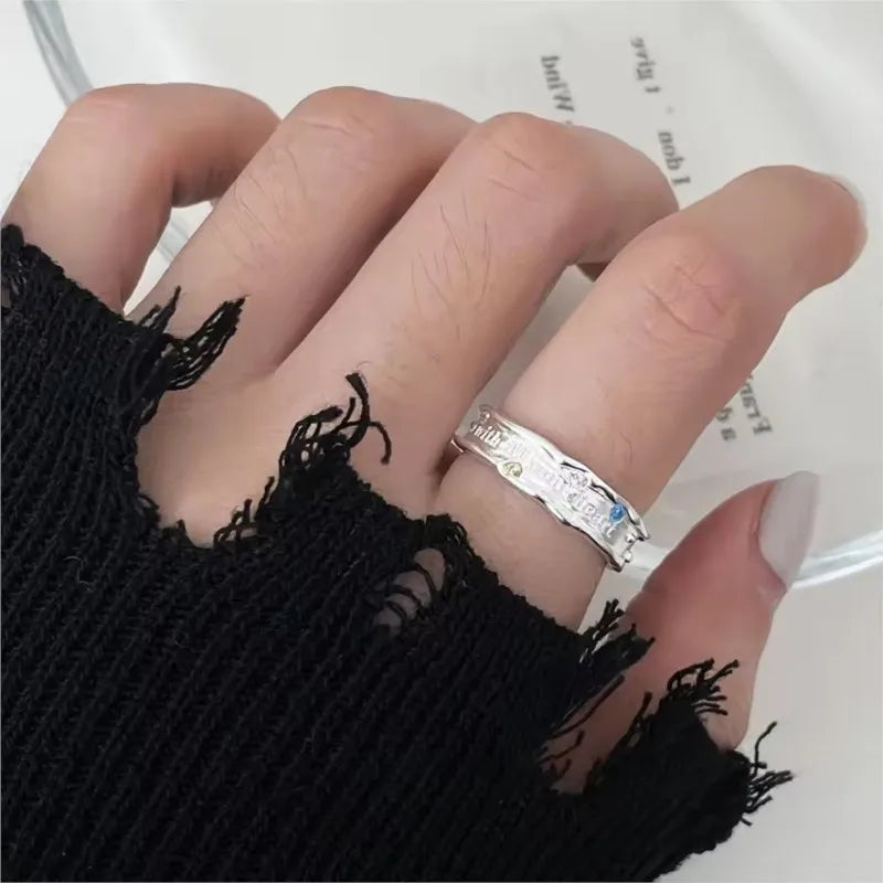 PANJBJ 925 Sterling Silve Multilayer Irregular Geometric Ring for Women Simple Charm alternate view