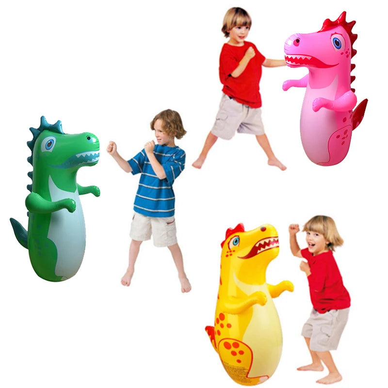 Inflatable Punching Bag for Kids and Adults | 90 cm Dinosaur Tumbler Boxing Toy alternate view