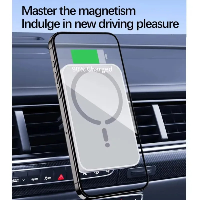 100W Magnetic Wireless Car Charger Air Vent Phone Holder - Onlytenbucks.com