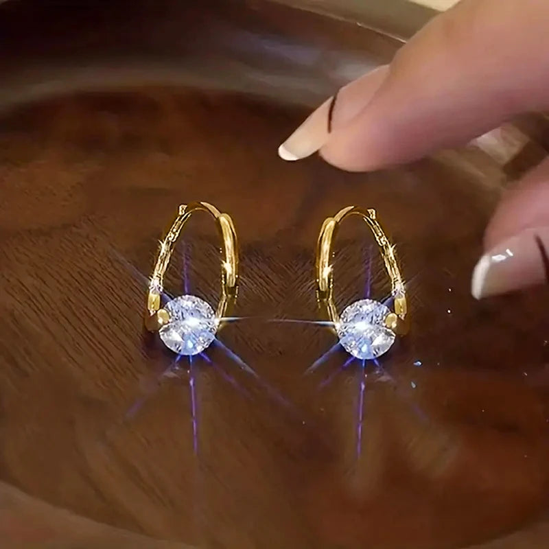 Geometric Metal Hoop Earrings for Women | Trendy Fashion Jewelry Set close-up view