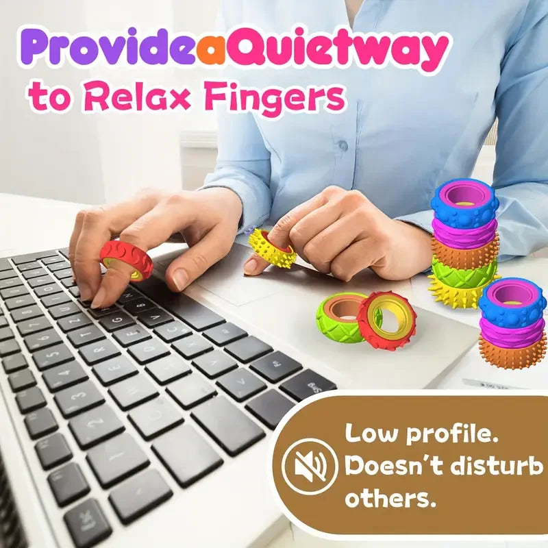 Rotating Fidget Ring | Sensory Stress Relief Toy for Adults and Kids additional angle