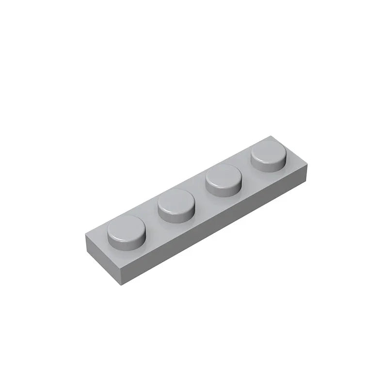 Gobricks GDS-504 Plate 1 x 4 | Compatible Building Block Pieces close-up view