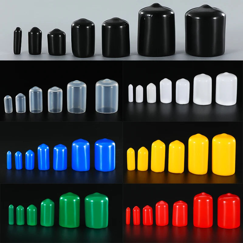 7 Colors In Stock PVC Rubber Cap Silicone Cover Plastic Pipe Sleeve Hub Thread Protection Sleeve Rou