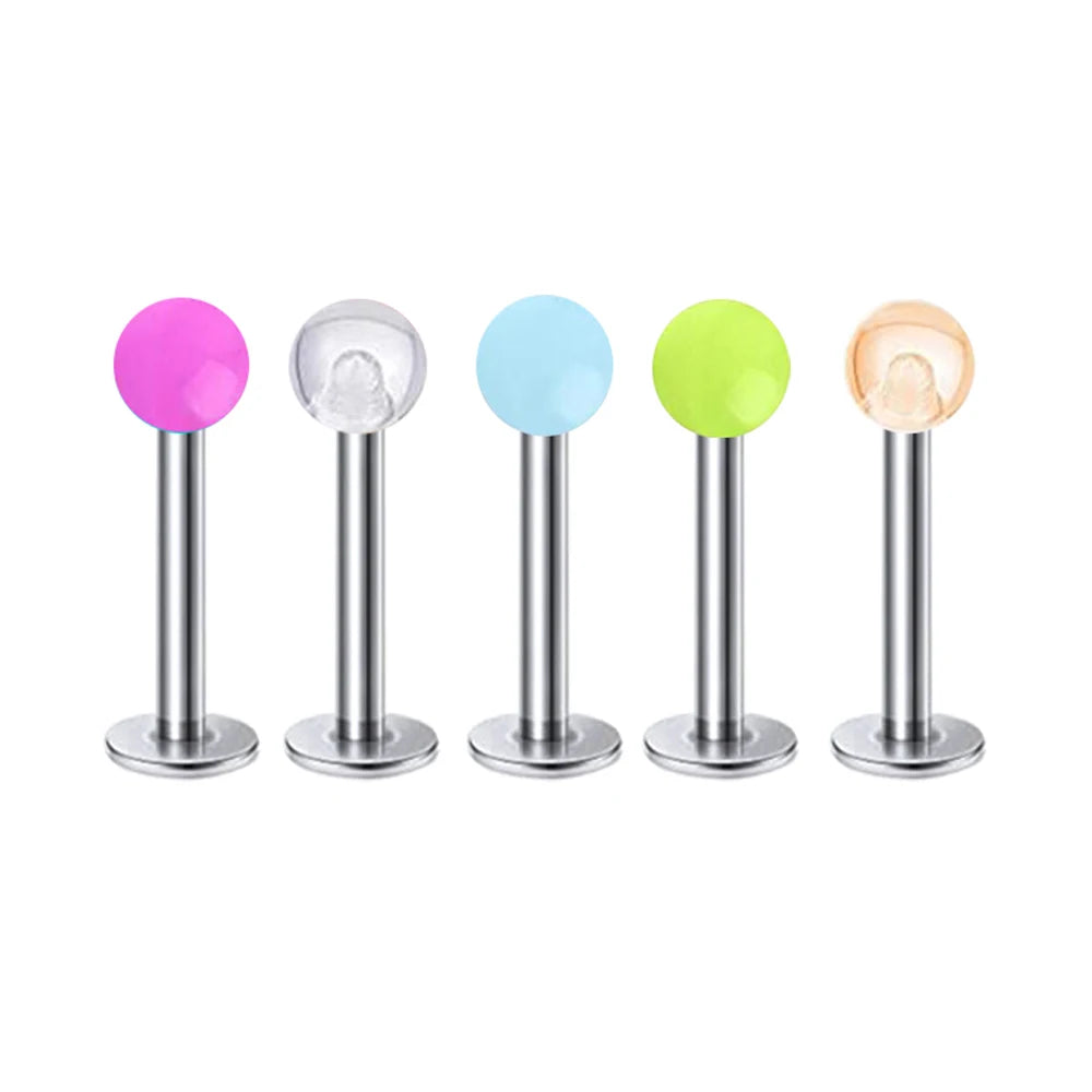 5pcs Mixed Heart Tragus Stud Earring Set | Cartilage Helix Lip Piercing Jewelry