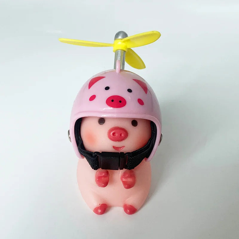 Cute little pig decoration Electric Scooter Pig Decoration Wearing Helmet Car Ornament Motorcycle Bicycle