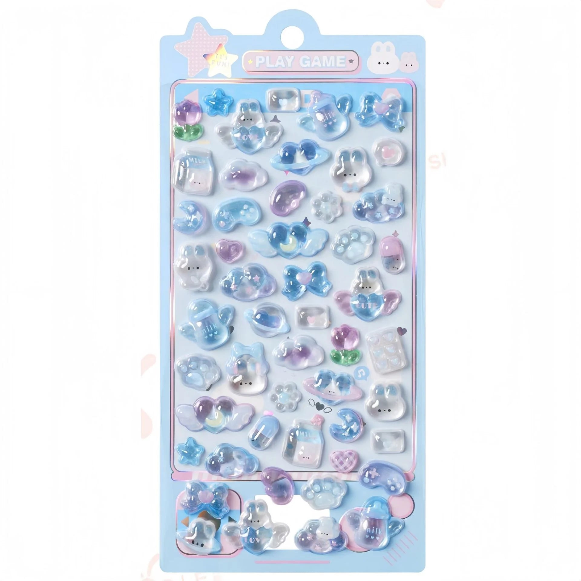 Japanese Anime Food Stamping Seal Fun | 3D Crystal Diamond Sticker Set for Kids