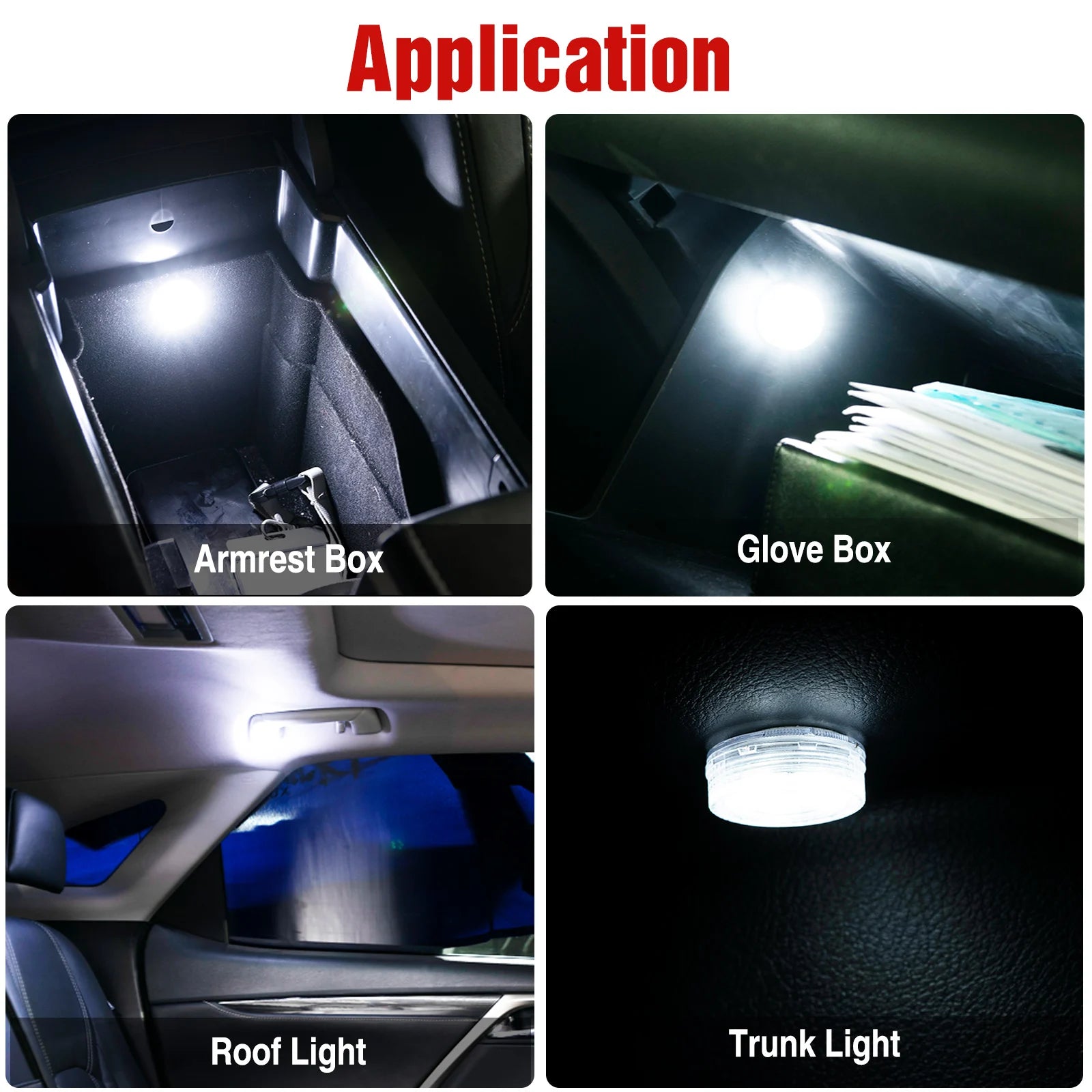 2X LED Touch Light | Portable Car Interior Light and Closet Lamp additional angle