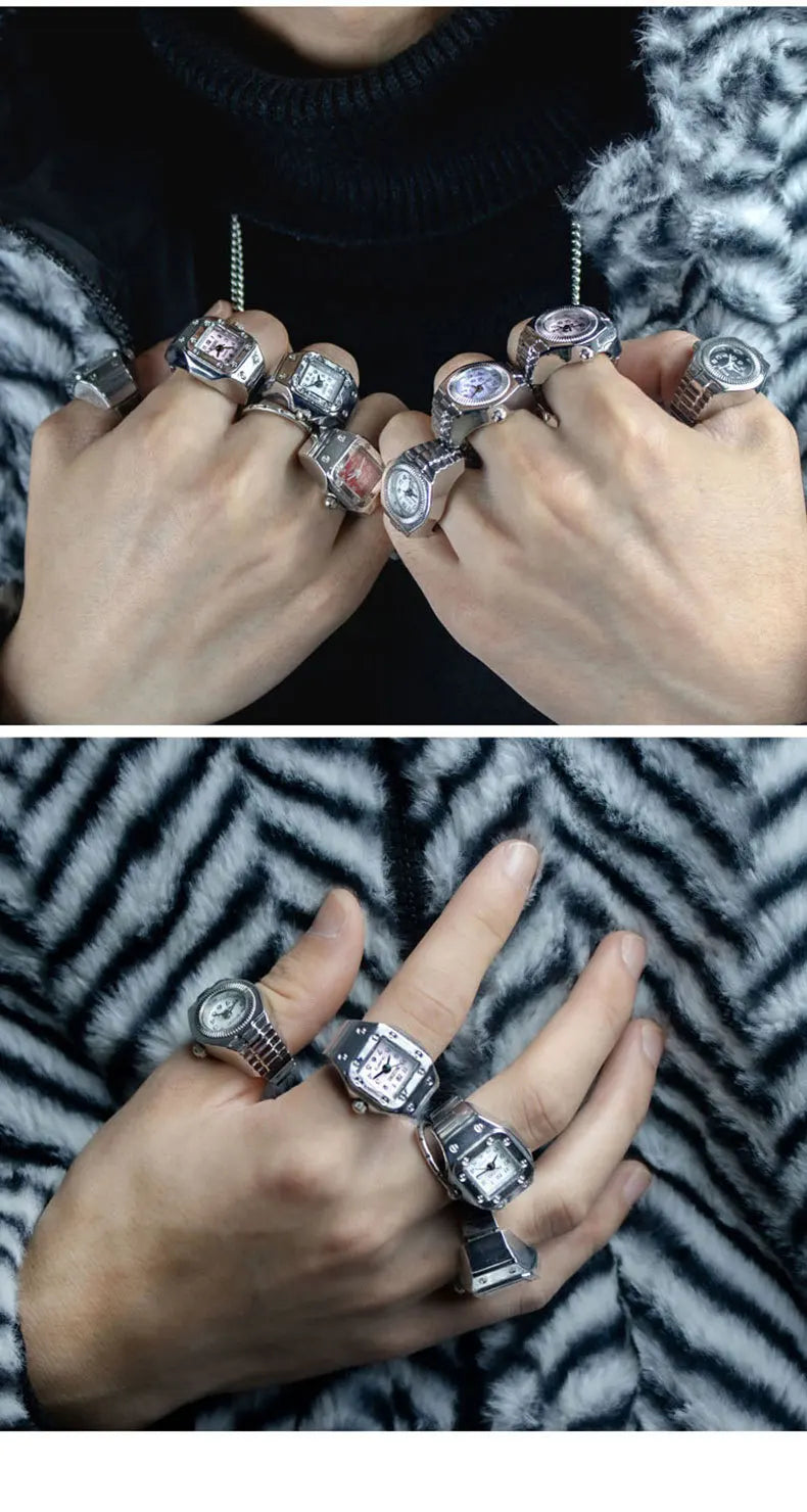 Roman Numeral Punk Gothic Finger Clock Jewelry