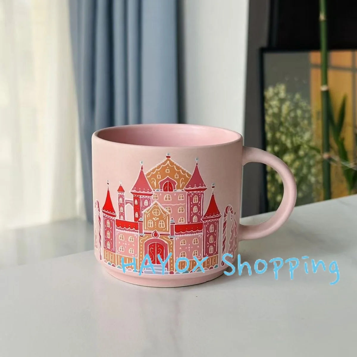 Creative Vintage Christmas Mug Gift Ceramic Mug Couples Drink Cup Home Cafe Coffee Cu lifestyle view